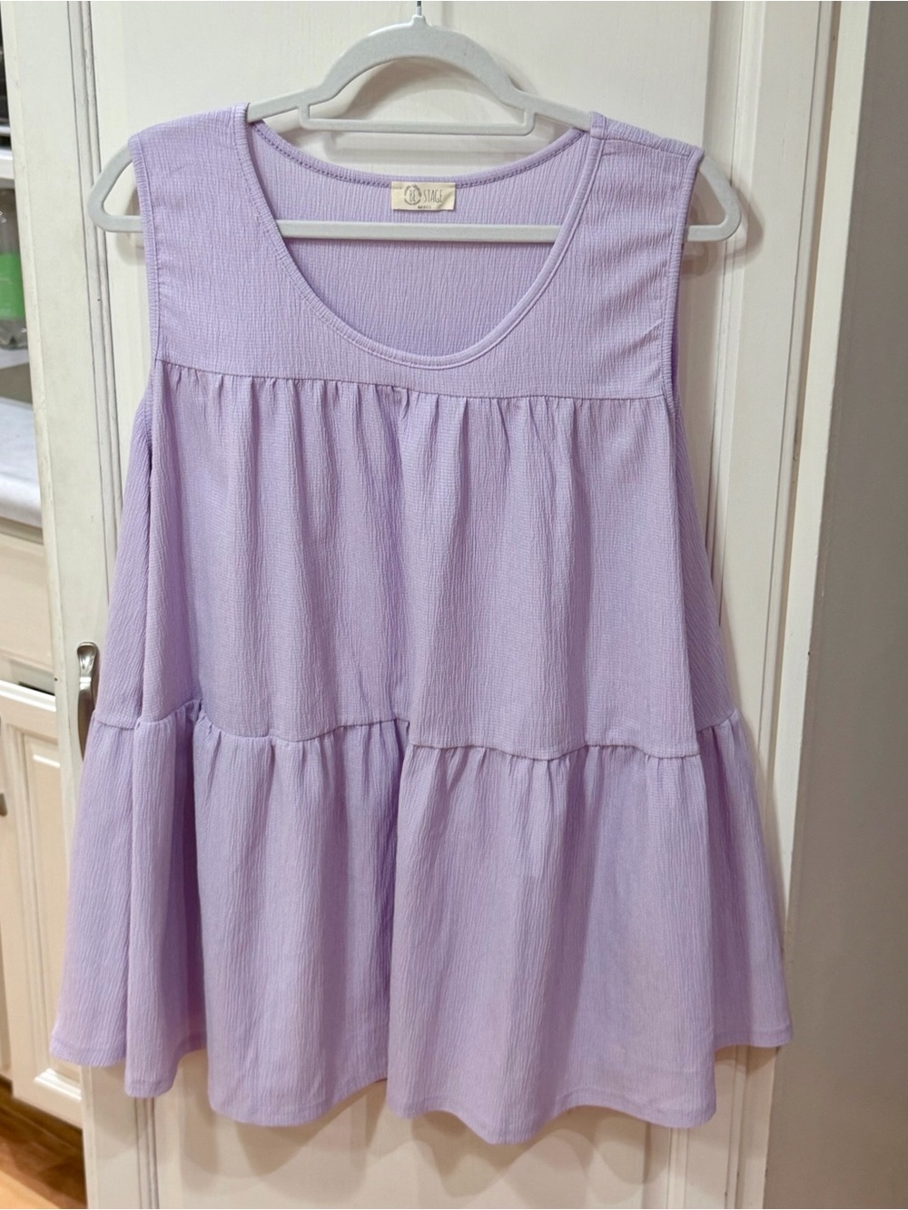 Be Stage Lavender Tiered Sleeveless Tank Top